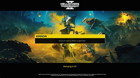helldivers 2 servers at capacity